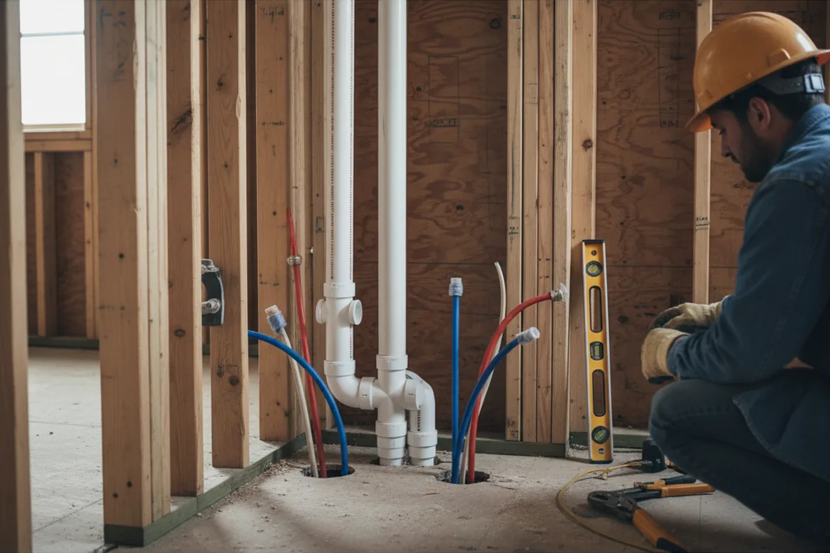 Drain and supply rough-in during Garbage Disposal Repair in Gainesville